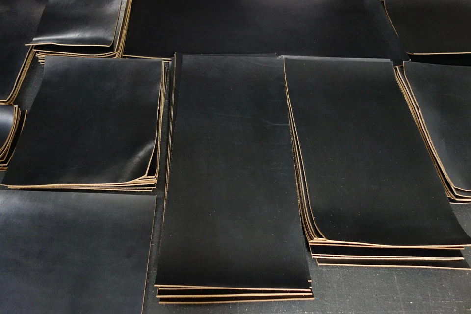 HORWEEN BLACK CHROMEXCEL LEATHER CUTS, VARIOUS SIZES , SELECT YOURS. - Image 4 of 4