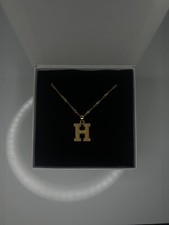 Hip Hop Kid s Gold Unisex Initial H Necklace Stainless Steel Toddler Boy Girl