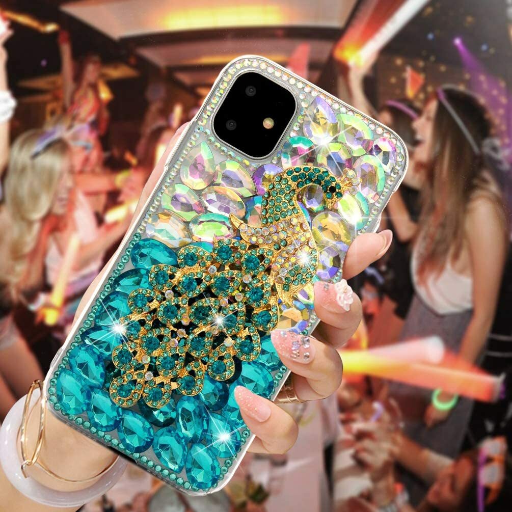 For iPhone 12 11 Pro Max XR X 78 6 Bling Glitter Flowers Full