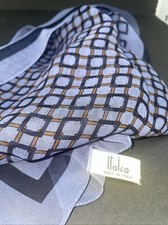 Italca Silk Scarf Made in Italy Blue 19 Square