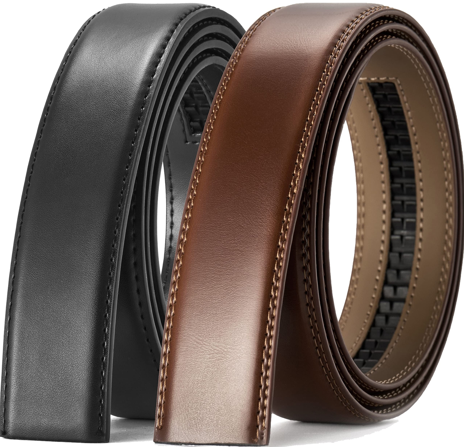 Ratchet Belt Replacement Strap 1 3/8”, Leather Belt Strap 2 Set for 40MM Slid...