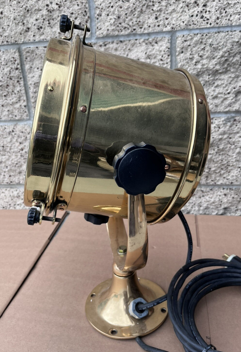 Nautical Maritime Brass Polished Ship Signal Spot Search Light Carlisle & Finch