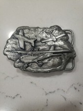 Belt Buckle Bergamot Brassworks Cesna, Piper, Beechcraft Planes 1977 Made In USA
