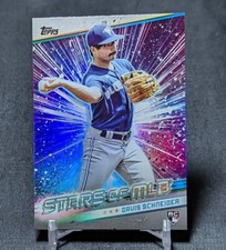Davis Schneider Stars Of MLB Foil Rookie RC 2024 Topps Update Card #71 Blue Jays. rookie card picture