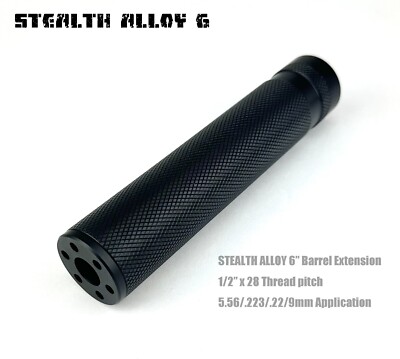 STEALTH ALLOY 6 Muzzle Brake Aluminum CNC 6'' Extension Tube for AEG GBB 1/2 x28