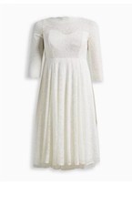 NWOT Torrid White Lace Tea-Length Wedding Dress SZ 18 SZ 20
