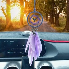 Mini Dream Catcher Car Hanging Pendant For Girls Feather Mirror Hanging Pendant