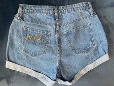 Wild Fable Shorts Denim Jean Cuffed Highest Rise Womens Size 2/26R Happy