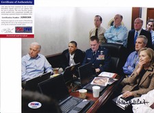 Hillary Clinton Signed Autograph Bin Laden War Situation Room Photo PSA/DNA COA