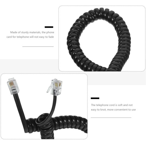 2 Pcs Telephone Handset Cable Retractable Cord Cords for Landline Phones - Zdjęcie 10 z 12
