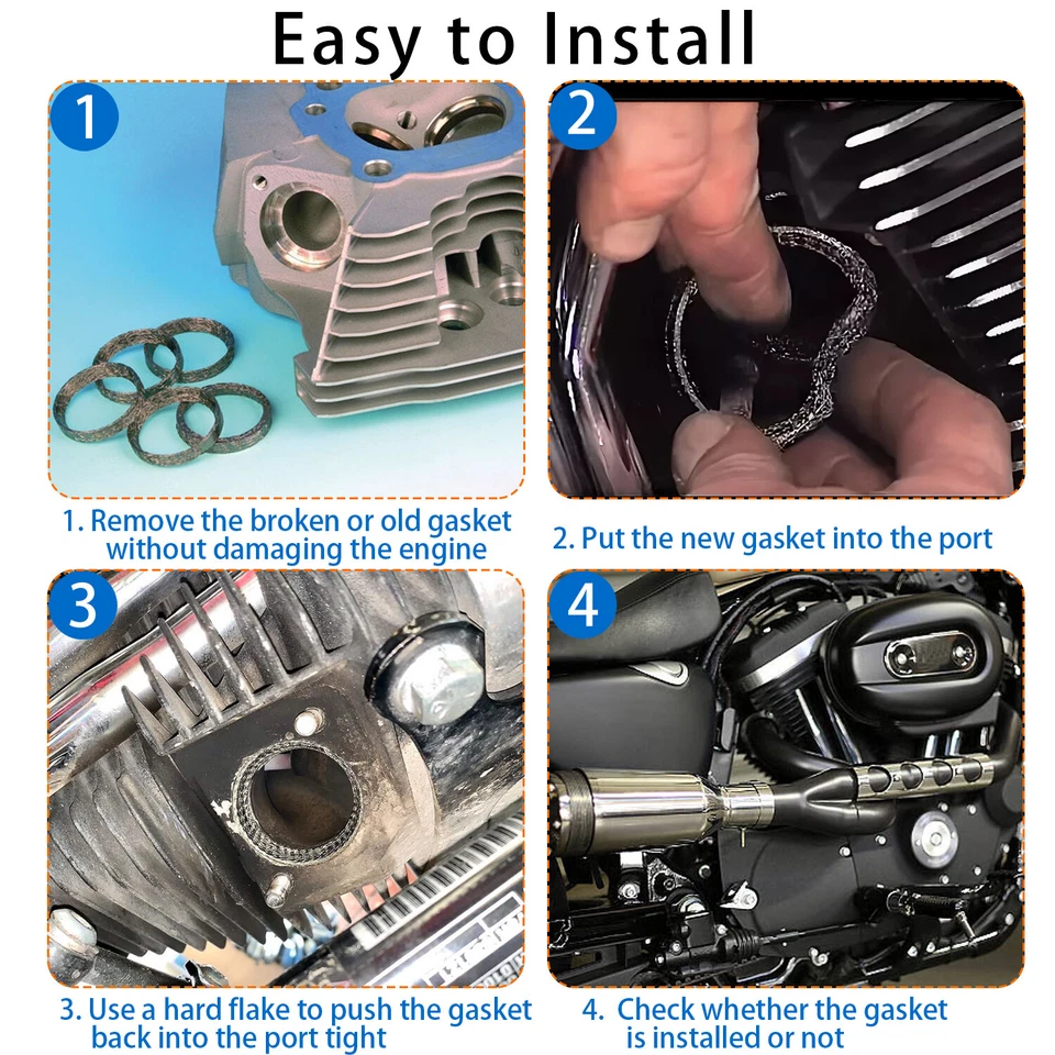 Exhaust Seal Installer Tool & Tapered Gasket for Harley Sportster 883 1200 84-23 - Image 3 of 4