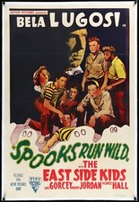 SPOOKS RUN WILD On Linen One Sheet R1949 Bela Lugosi Leo Gorcey Horror Comedy
