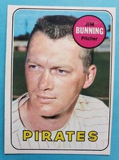 1969 Topps #175 JIM BUNNING HOF Pittsburgh Pirates NR-MT
