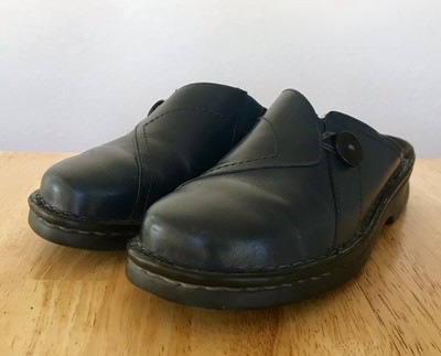 clarks navy blue mules