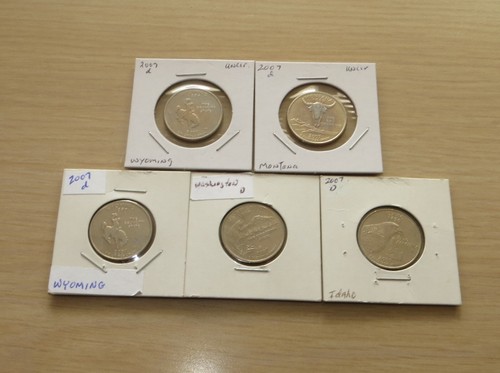 5 US State Quarters 2007d (L610P6-10)Uncirculated US mint quarters