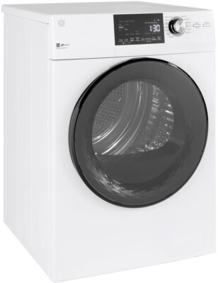 GE GFD14ESSNWW 24'' White Front Load Electric Dryer