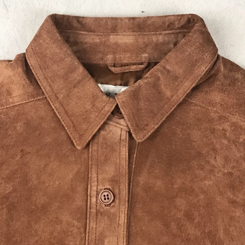 Chaqueta Lew Magram Mujer Grande Nuez moscada Marrón 100% Cuero Gamuza Body Nuevo con Etiquetas Foto 2 de 4