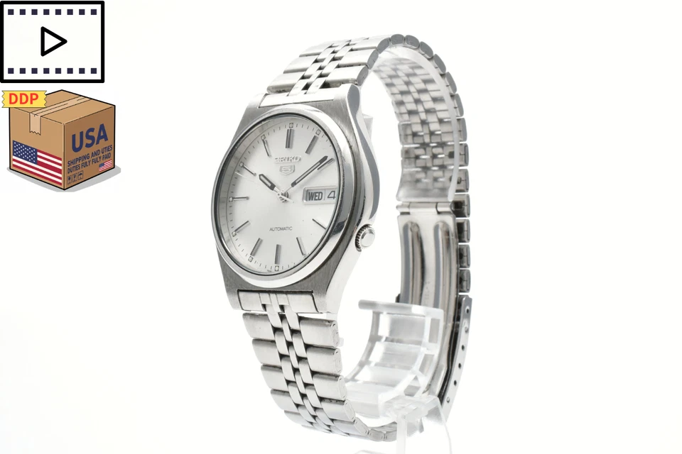 Vintage [NEAR MINT] SEIKO 5 7S26-3170 White Dial 36mm Mens Automatic Watch JAPAN - Image 3 of 4