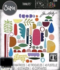 NEW Sizzix *TIM HOLTZ* Thinlits dies 666280 'ABSTRACT ELEMENTS' 43x dies B05.52
