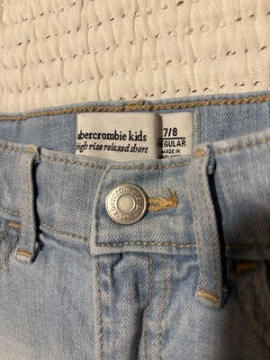 Abercrombie Girls Jean Shorts Size 7/8 Regular High Rise Relaxed Shorts