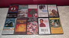 Lot- 10 Christmas Cassette Tapes Elvis Classic Country Irish Burl Ives Holidays