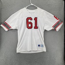 Vintage 90 s Football Jersey 61 Russell Athletic Team Men XL White Red USA READ