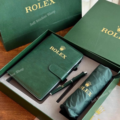 Rolex VIP Luxury Green Gift Set Pen Journal Umbrella Rare Executive Collection