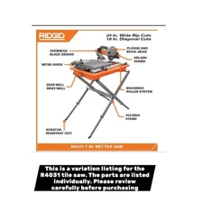 RIDGID 9-Amp 7 in. Blade Corded  Wet Tile Saw Accessories !! VARIATION LISTING!!