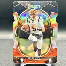 2022-23 Panini Select - Joe Burrow - Black and Red Prizm Die Cut - Bengals