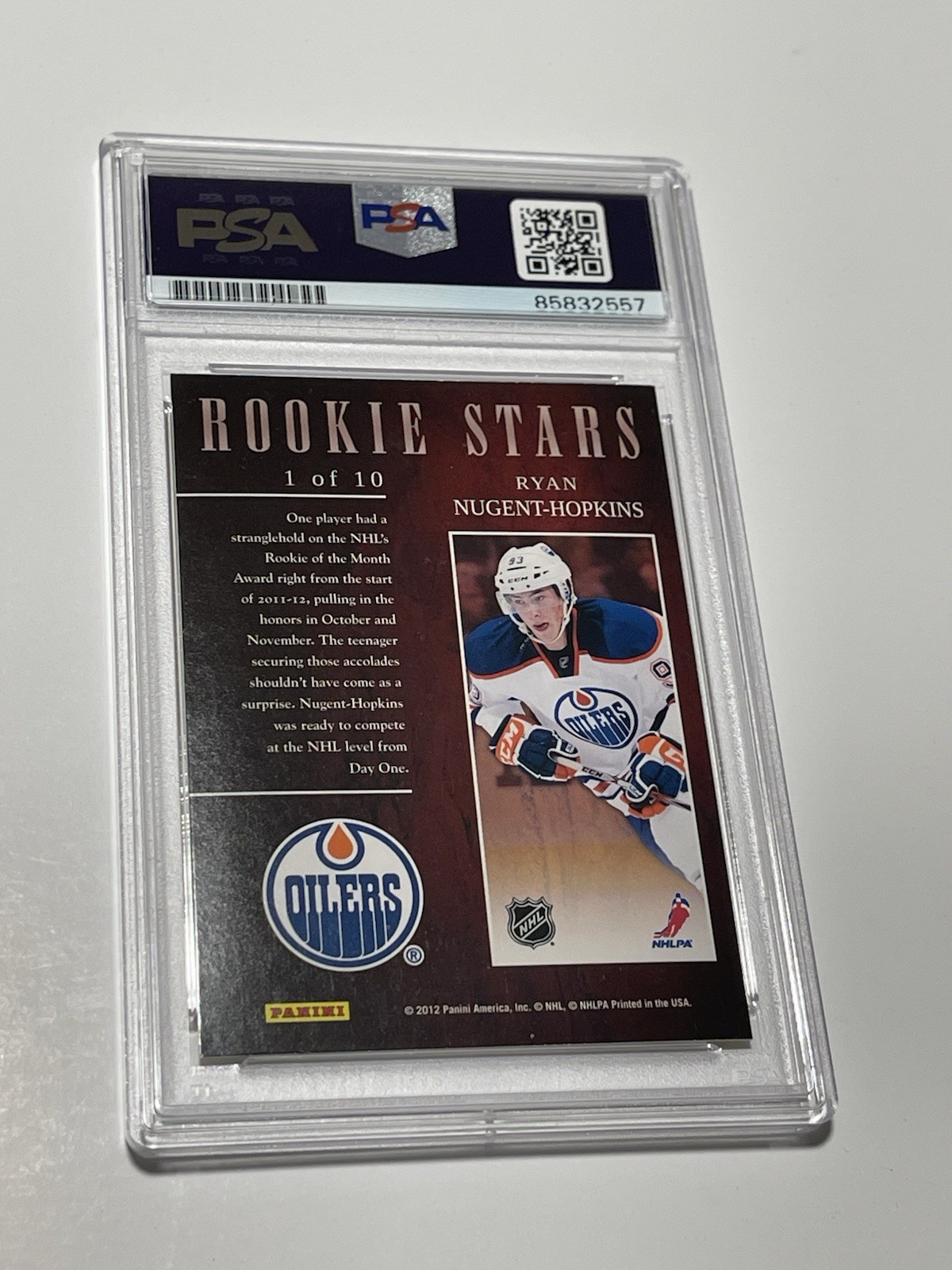 Ryan Nugent-Hopkins Signed Card PSA DNA PSA/DNA Auto Slabbed Elite Rookie Stars view 2