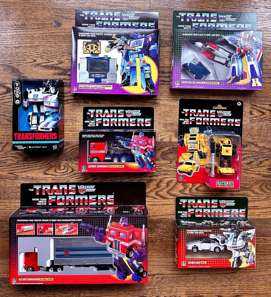 ¡Juego de 7 figuras de acción TRANSFORMERS G1 reedición! Optimus Prime, Soundwave, ¡más NUEVO! Foto 4 de 4