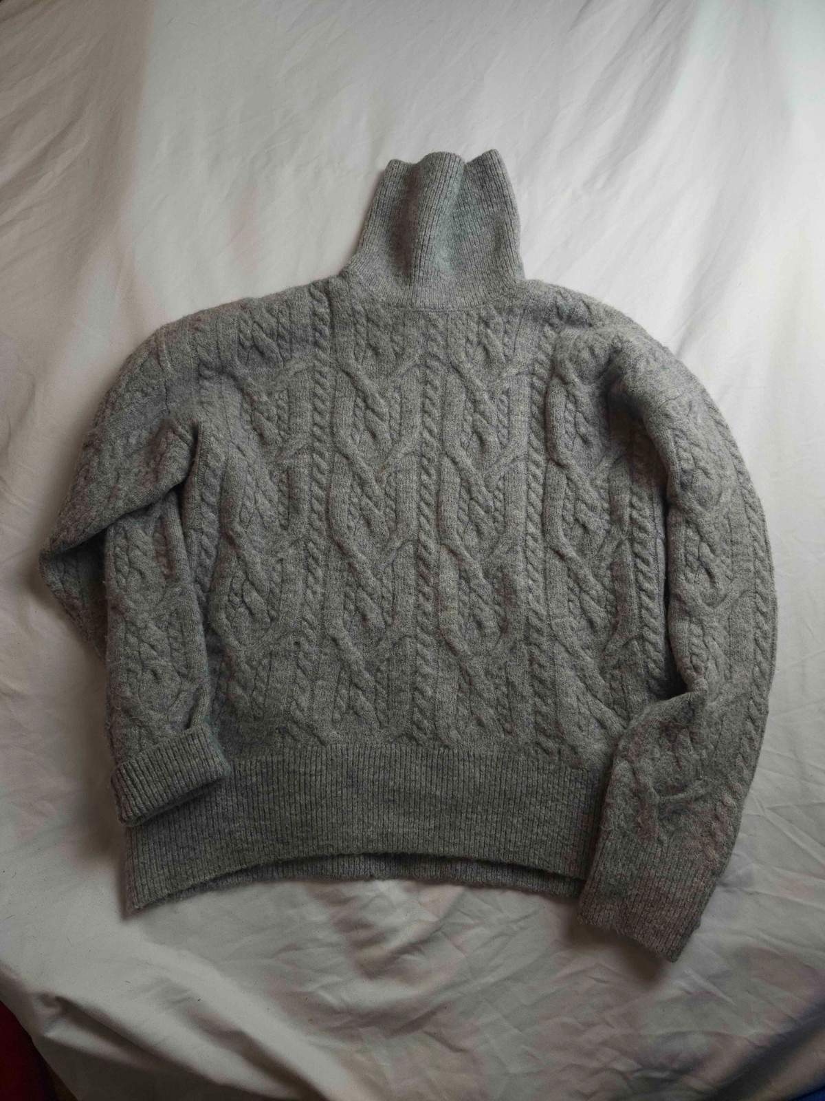 Evolution by Cyrus Sweater Womens Small Gray Cable Knit Turtleneck Pullover