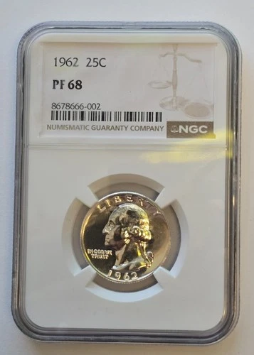 1962 NGC PF68 Washington Silver Proof Quarter