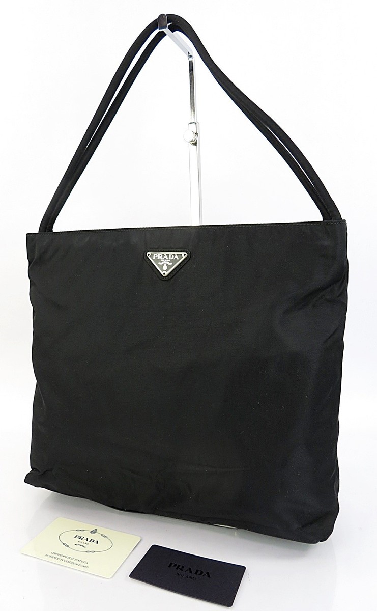 Authentic PRADA Black Nylon Tote Bag Purse #63425 | eBay