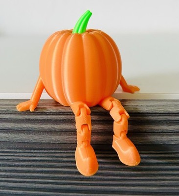 3D-gedruckte Halloween Kürbis gelenkige Beine sitzende Figur süß Geschenk Display