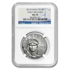 2014 1 oz American Platinum Eagle MS-70 NGC (Early Releases) 2491.51 per troy oz