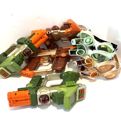 Tiger Electronics Laser Lazer Tag Team Ops Tagger Set of 4 Goggles & Gun Hasbro