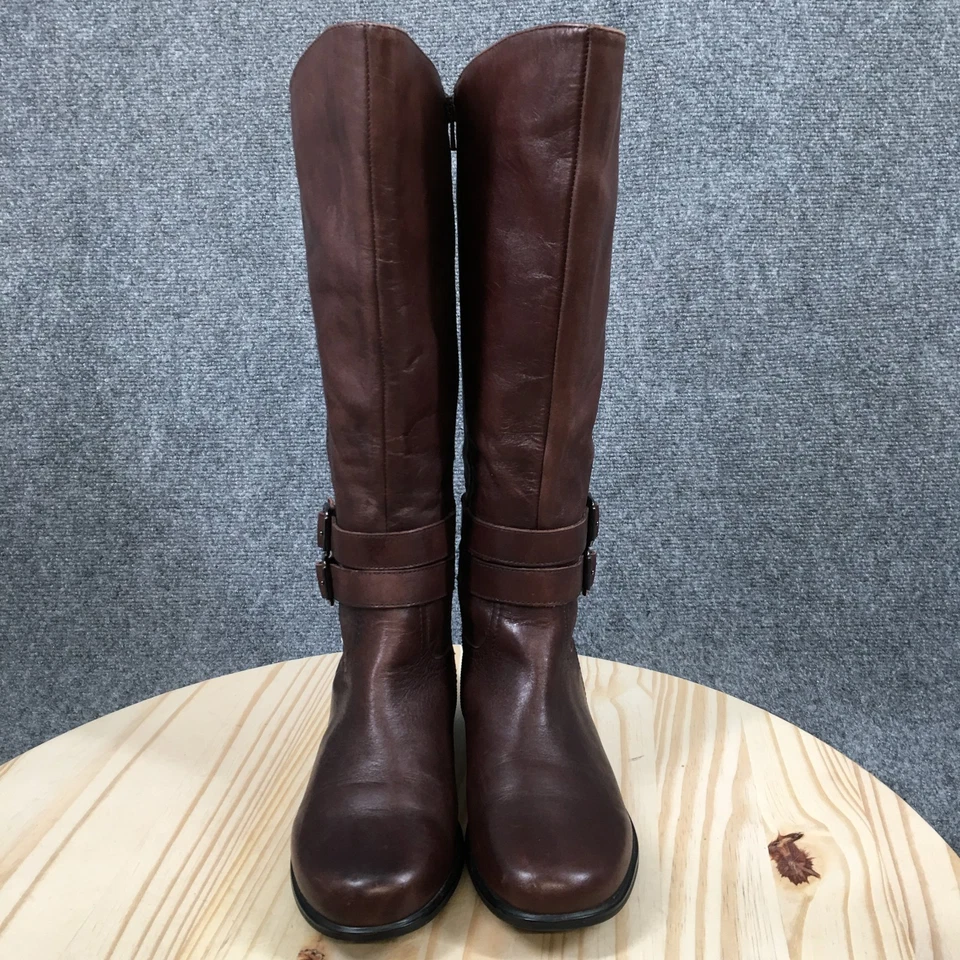 Botas de montar Hush Puppies para mujer 7,5 W hasta la rodilla cremallera lateral cuero marrón Foto 4 de 4