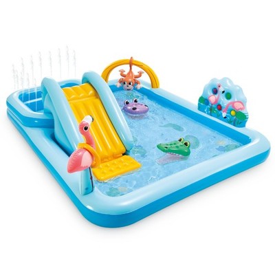 Intex 96'' x 78'' x 28'' Inflatable Jungle Adventure Play x x 28'', Blue