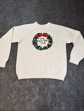 Vintage 1988 Deck Them Halls Yall Christmas Sweatshirt Mens L USA Made