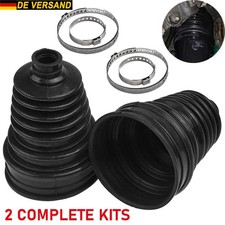 2x Universal Stretch Achsmanschette Kautschuk Faltenbalg Satz Mit 4 X Schellen
