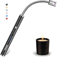 Feuerzeug Elektrisch, USB aufladbar, Winddicht, LED-Display, langer flexibler...
