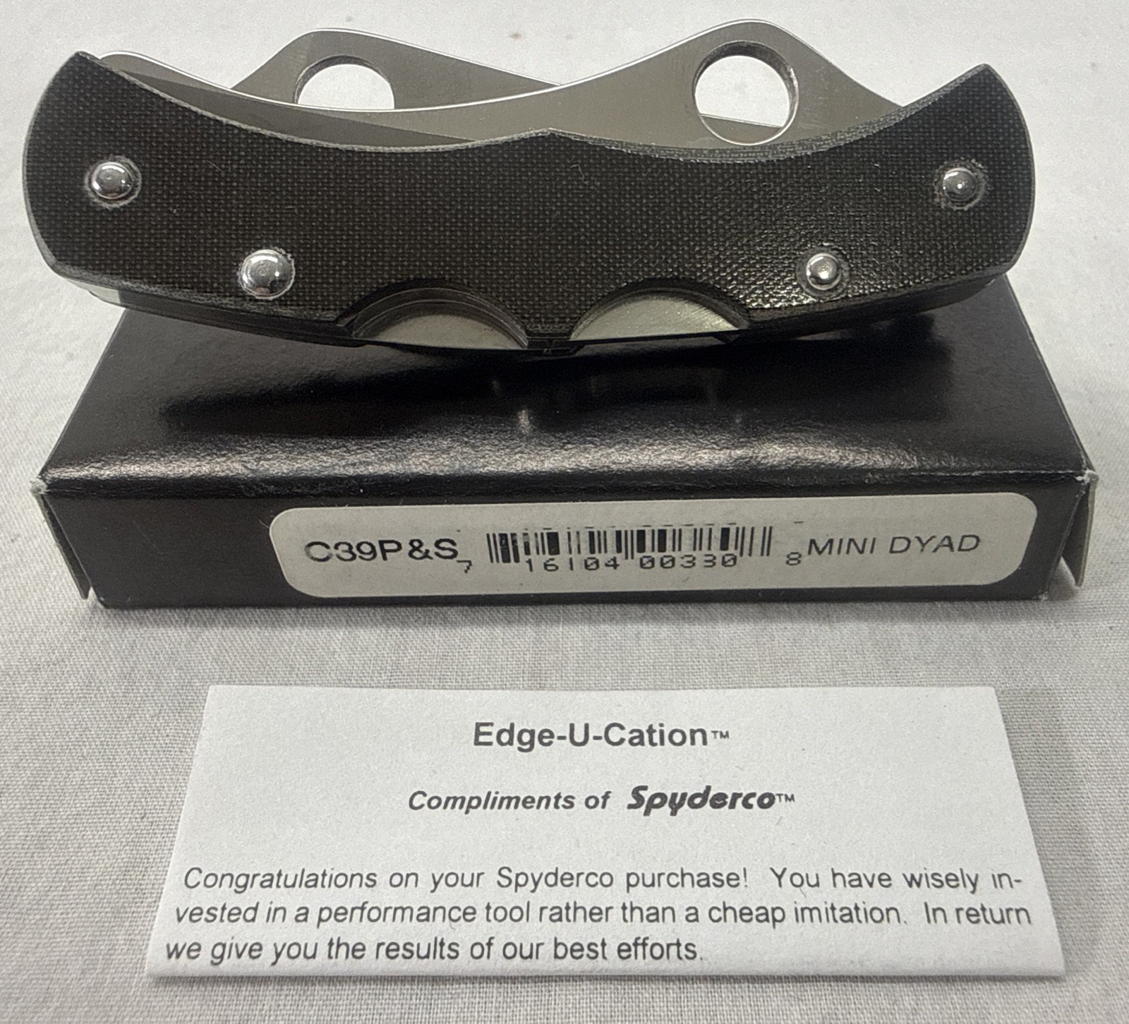 Spyderco C39P&S Mini-Dyad *NEW IN BOX* *ULTRA RARE* ATS-55 SEKI CITY JAPAN