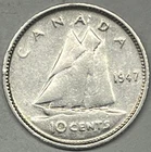 1947 Canada 10 Cents Dime. W/O Maple Leaf