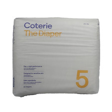 Coterie Diapers Size 5 Baby Weight 27 lbs 22 Ct