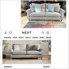 Next Ashford Large  3 Seater Sofa - Immaculately Clean & Very Comfy