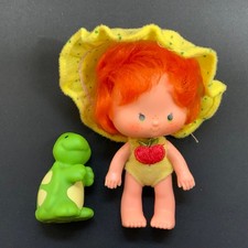 Vintage Strawberry Shortcake Doll Apple Dumplin + Pet Turtle Kenner Palitoy 1981