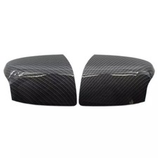 1pair Carbon Black Side Wing Mirror Cover Cap Fit For Ford Focus Mk2 2005-08 Abs
