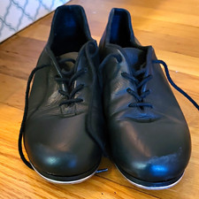 Capezio Cadence Oxford Black Leather Tap Shoes Size 6 - Great Condition