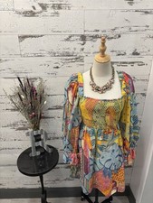 Farm Rio Summer Tapestry Long Sleeve Mini Dress